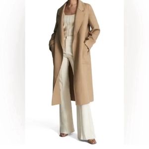 Reiss Elise Wool Blend Belted Longline Coat NWT size 4